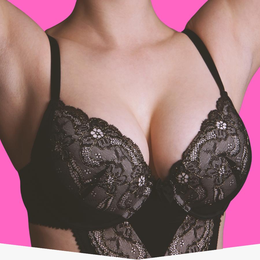 Lingerie on a woman, on a pink background