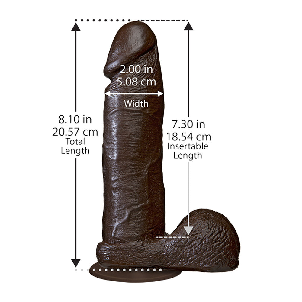 FIRMSKYN Black 8 Inch Cock Dildo with Suction Cup