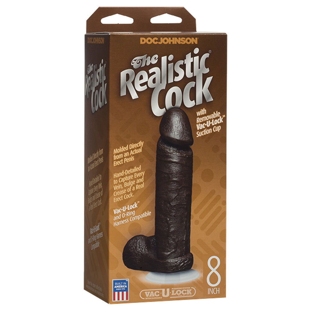 FIRMSKYN Black 8 Inch Cock Dildo with Suction Cup
