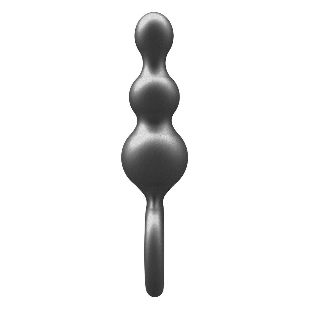 ToyJoy Metallic Silver 3 Balls Silicone Anal Plug