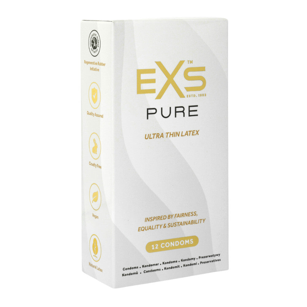 EXS Pur Natural Ultra Thin Latex Condoms 12 Pack Eco-Friendly