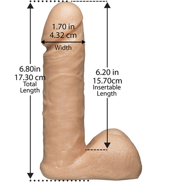 VacULock Realistic Skin Tone 6 Inch Dildo Attachment