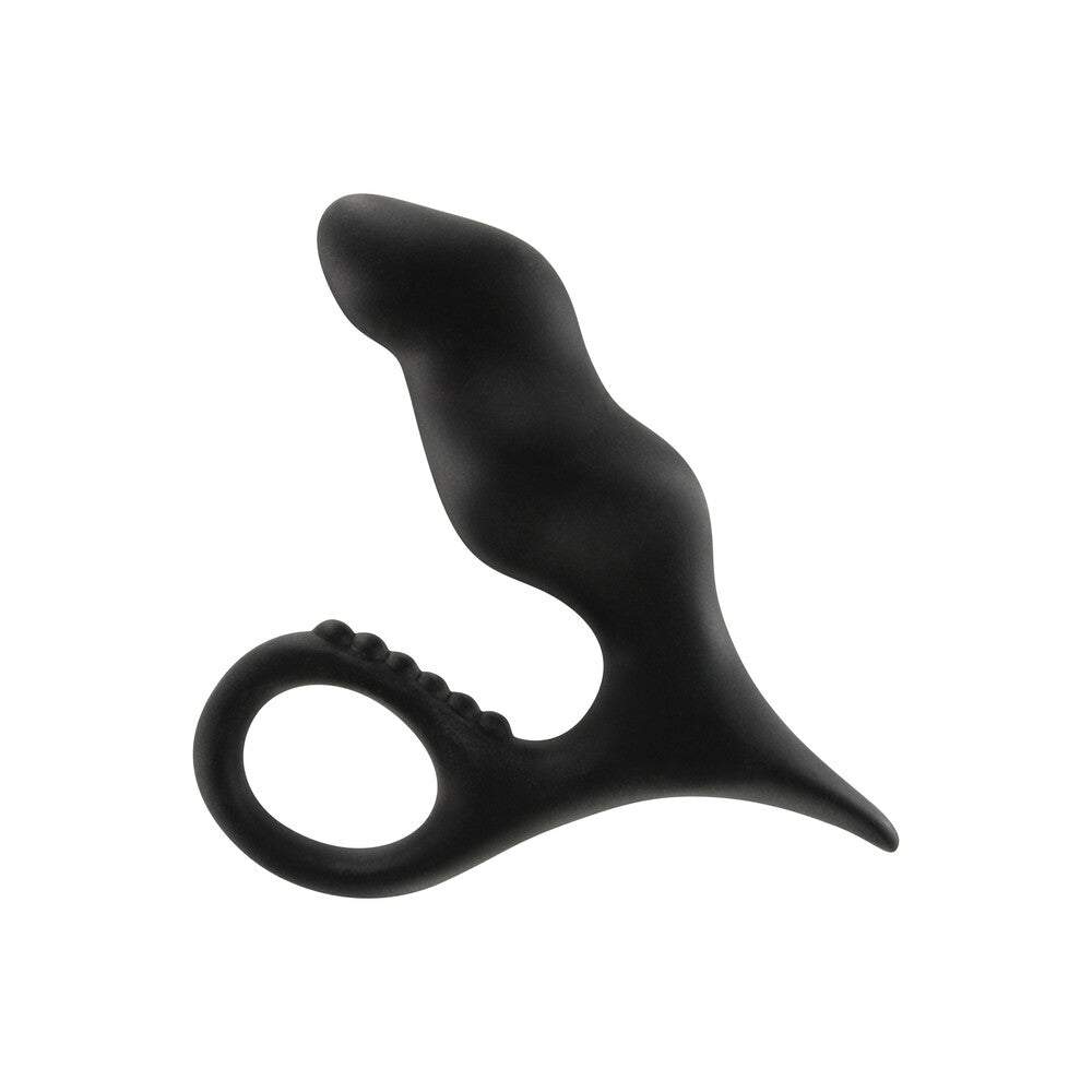 ToyJoy Black Silicone Prostate Massager with Retrieval Loop