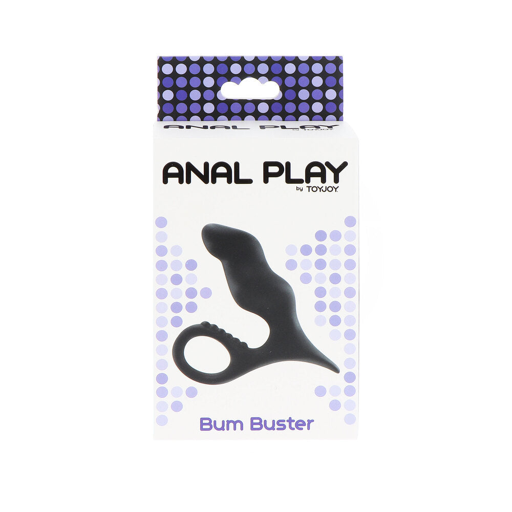 ToyJoy Black Silicone Prostate Massager with Retrieval Loop