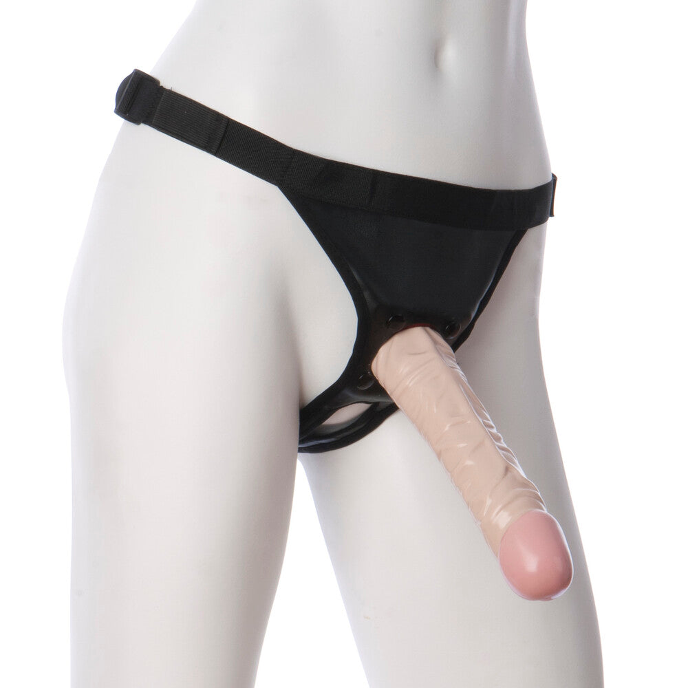 VacULock Black 8 Inch Classic Dong with Adjustable Ultra Harness