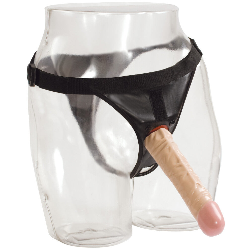 VacULock Black 8 Inch Classic Dong with Adjustable Ultra Harness