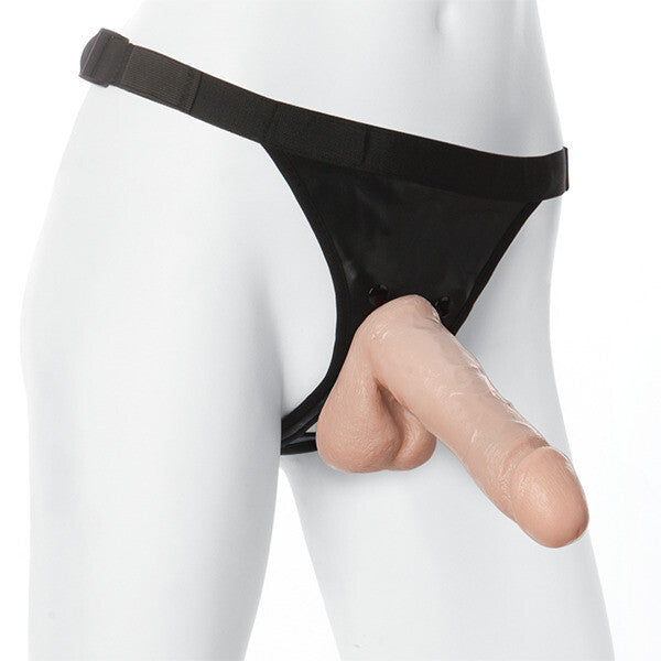VacULock Black Realistic 7 Inch Cock with Adjustable Ultra Harness