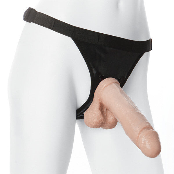 VacULock 8 Inch Realistic Flesh Cock with Adjustable Ultra Harness