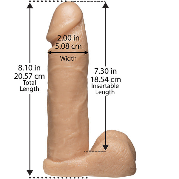 VacULock 8 Inch Realistic Flesh Cock with Adjustable Ultra Harness