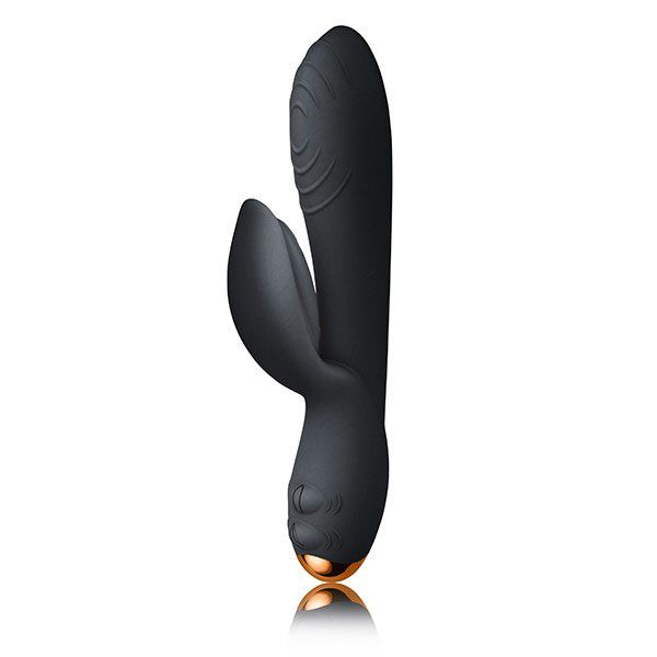 Rocks Off Black Velvet Silicone Rechargeable Rabbit Vibrator