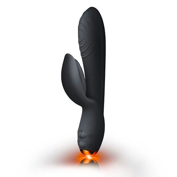 Rocks Off Black Velvet Silicone Rechargeable Rabbit Vibrator