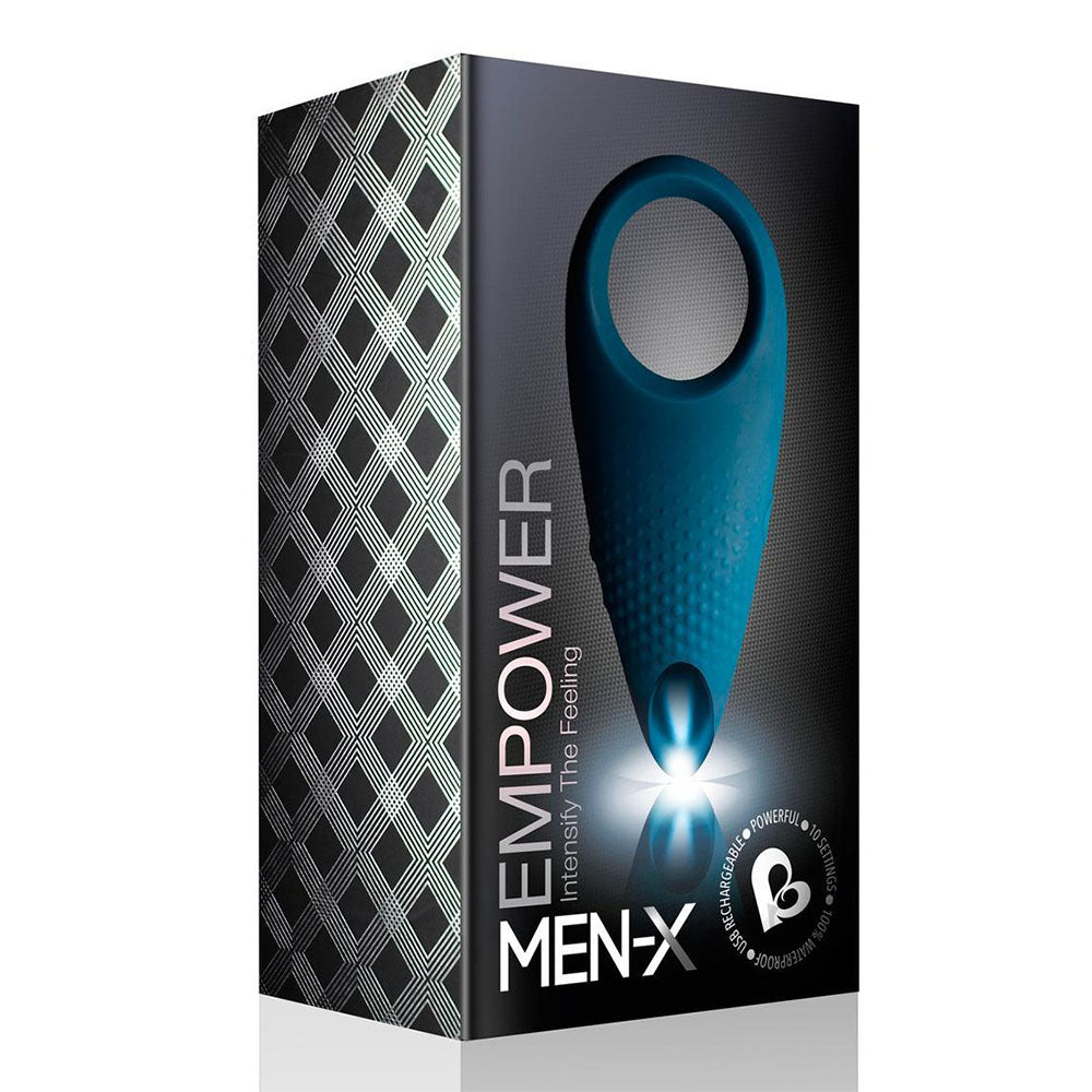 Rocks Off Blue Empower MenX Cockring with 10 Functions