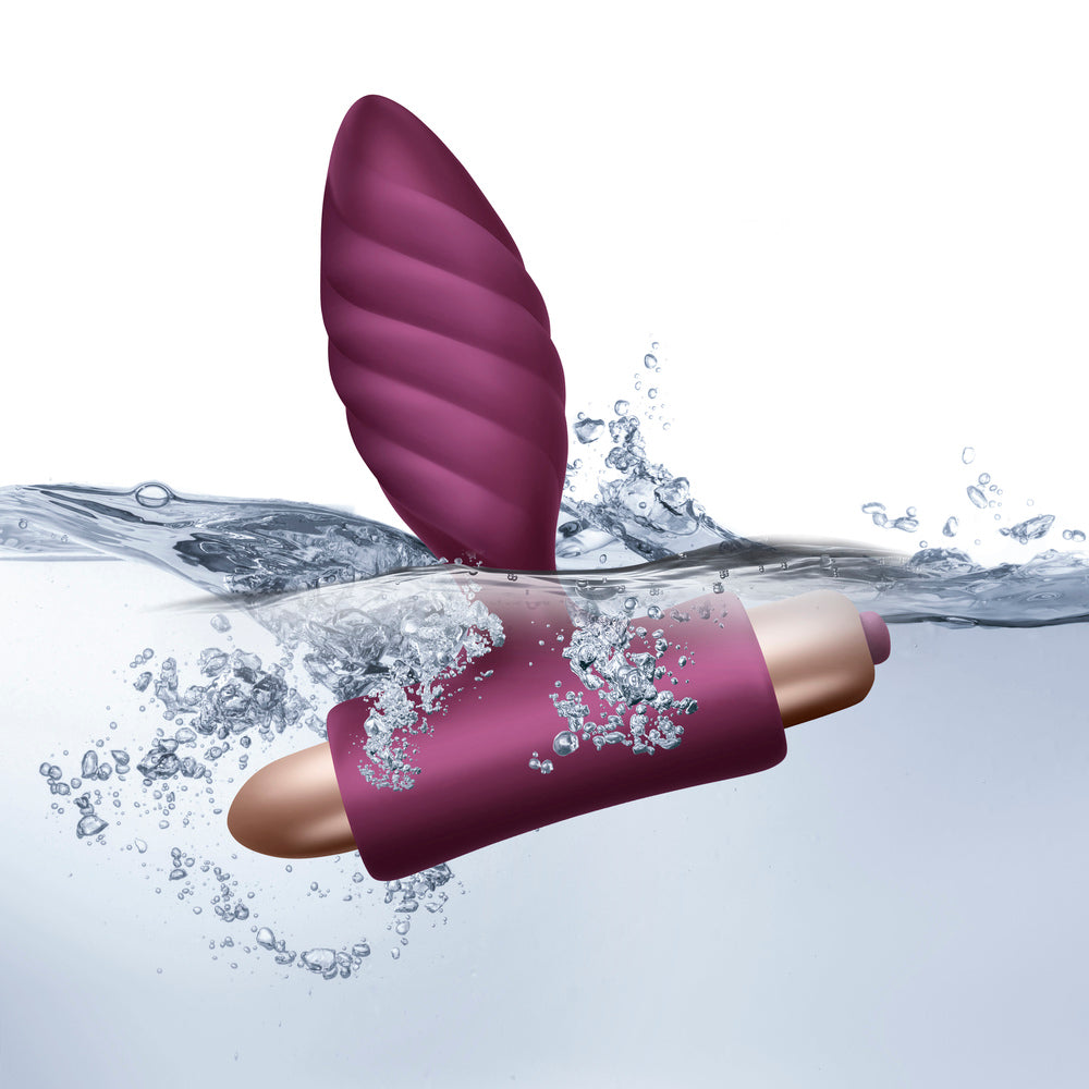 Rocks Off Purple Twisted Anal Plug with 10 Vibration Settings