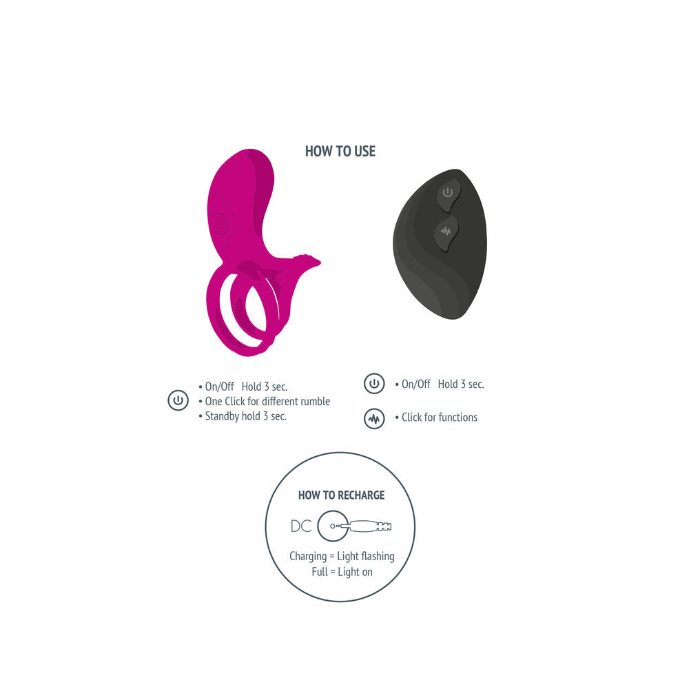 Xocoon Black Couples Sensation Enhancer Ring with Remote Control
