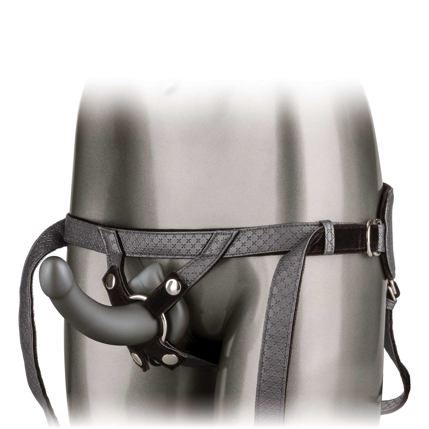 Her Royal Harness Black Crotchless Strap On G-Probe Set