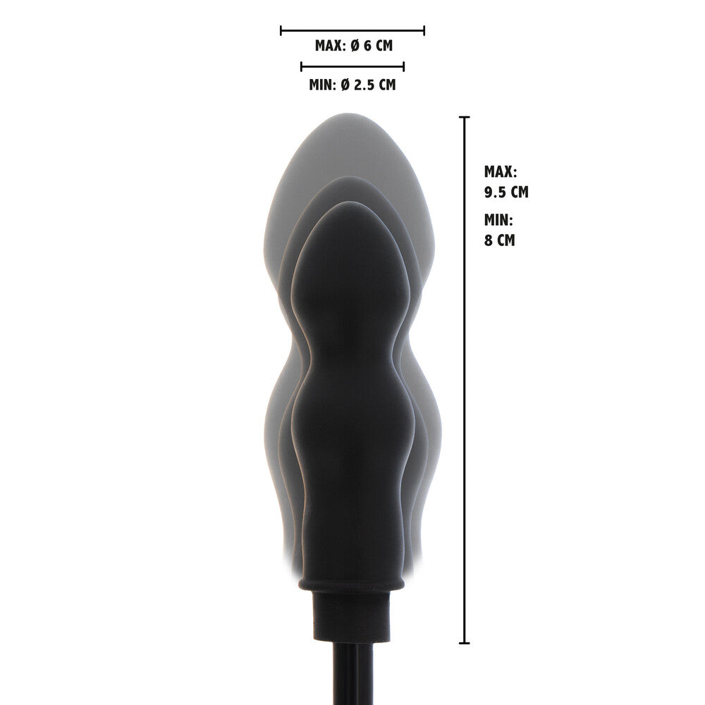Hidden Desire Black Extreme Inflatable Dong with Quick Release Valve