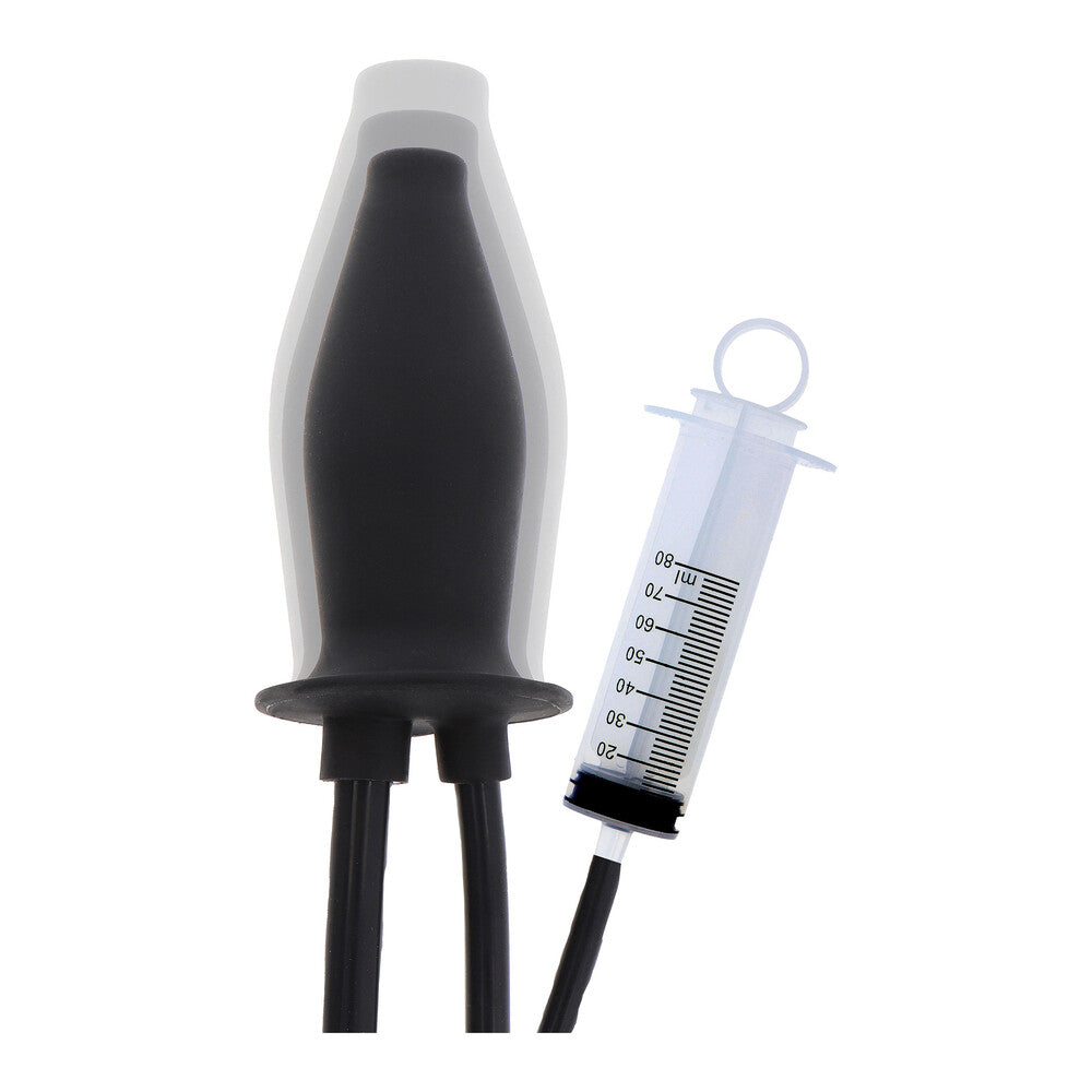 Hidden Desire Black Inflatable Lubricating Plug with Valve