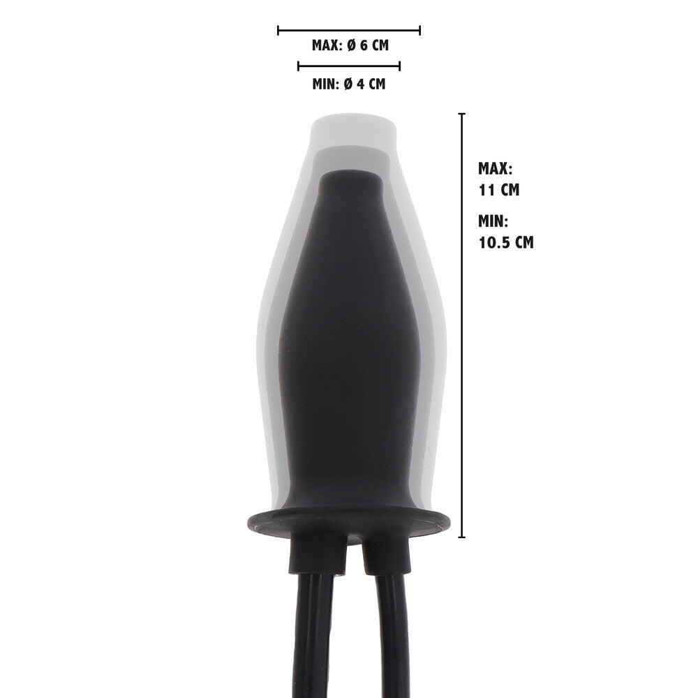 Hidden Desire Black Inflatable Lubricating Plug with Valve