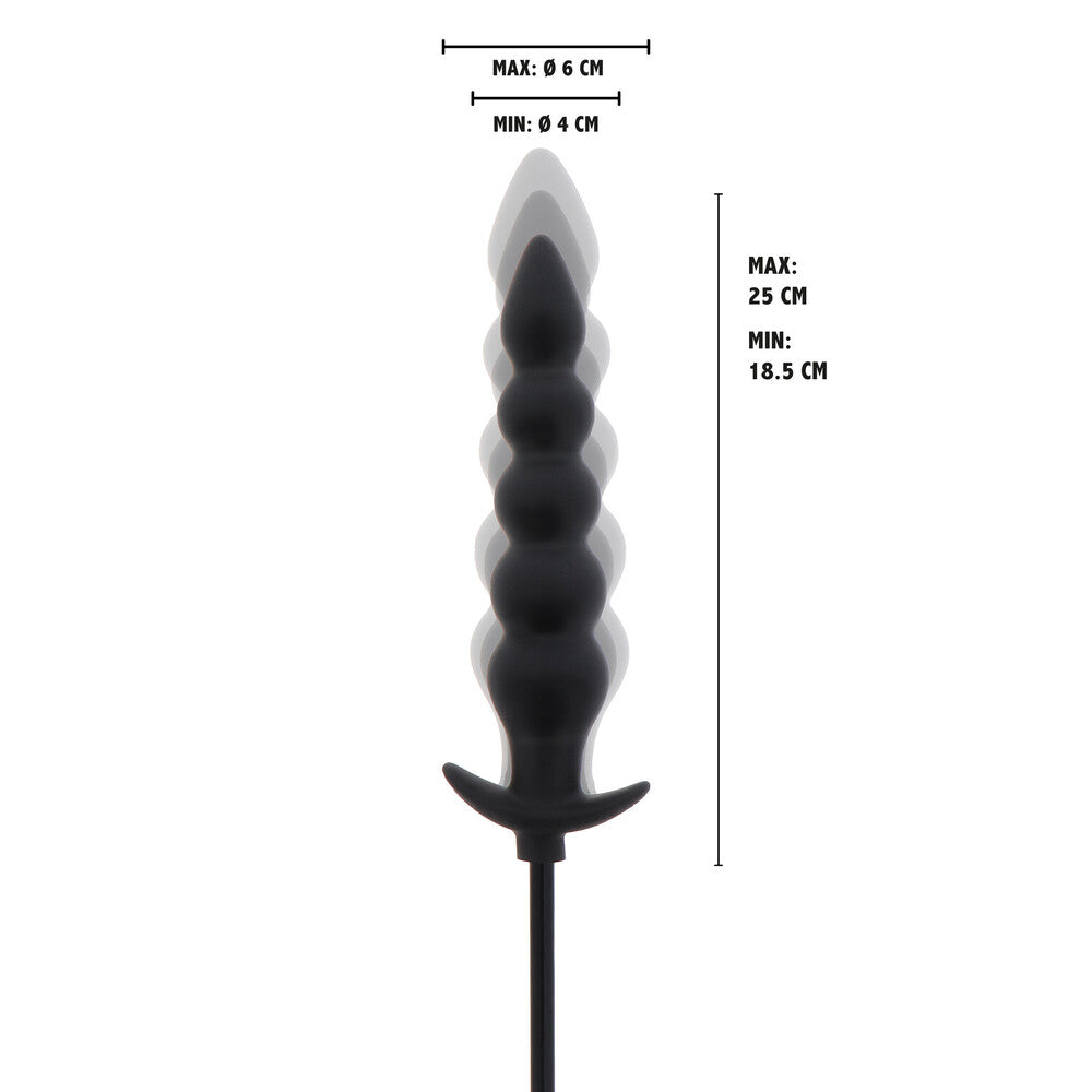 Hidden Desire Black Advanced Inflatable Ribbed Plug