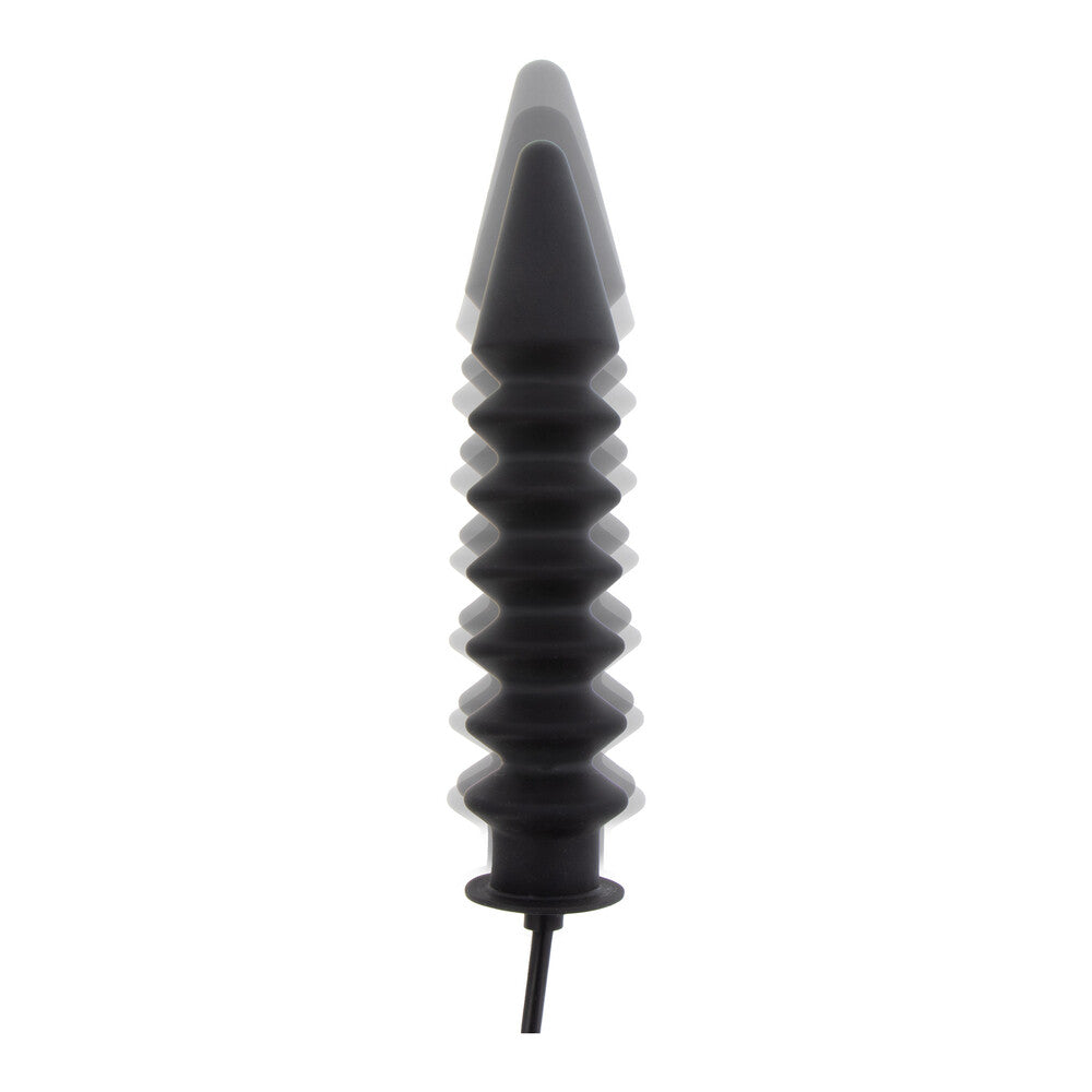 Hidden Desire Black Inflatable Ribbed Plug with Quick Release Valve