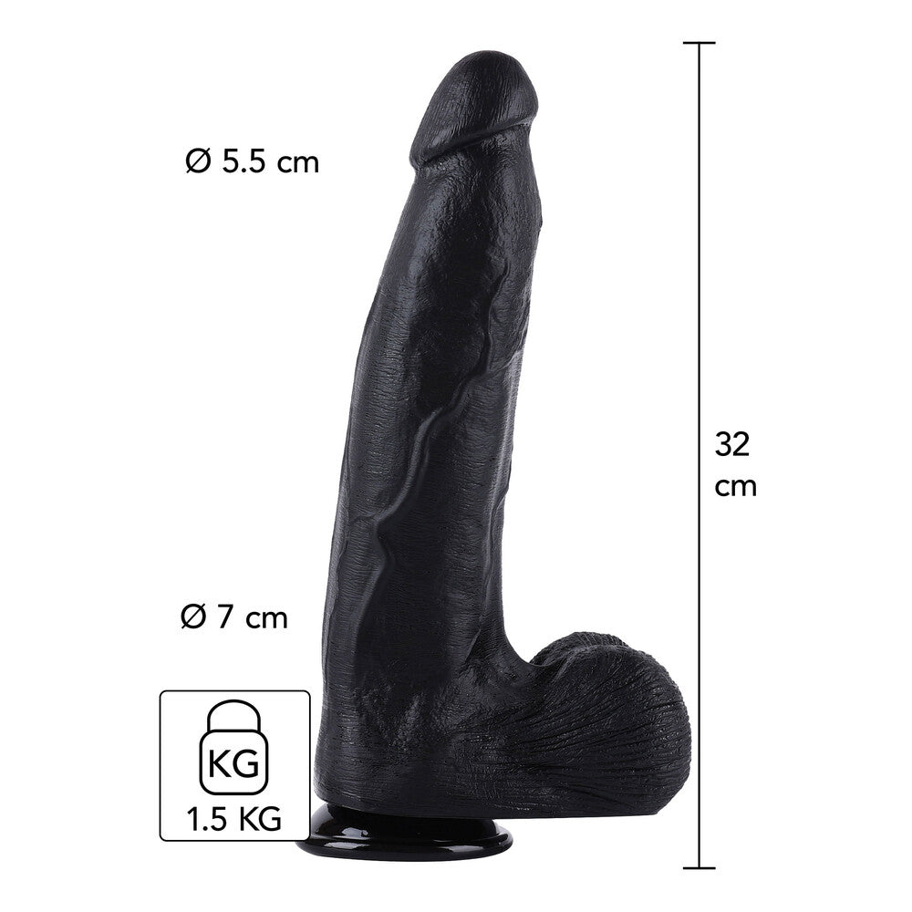 Hidden Desire Black Extreme Dildo XXL 12.5 Inch Pleasure