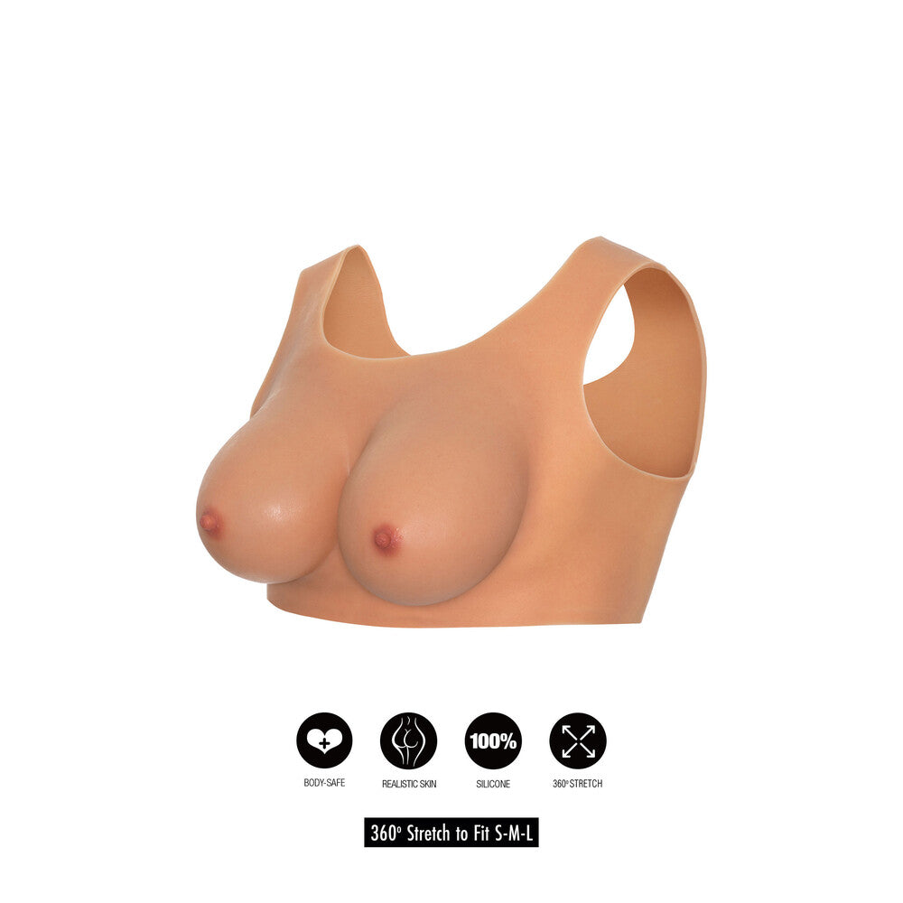 Hidden Desire Flesh Pink Alter Ego Crop Top with DCup Breasts