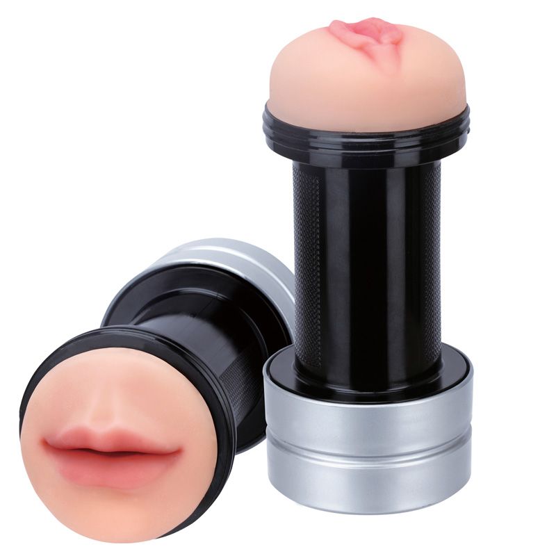 Dream Toys Flesh Pink Realstuff 2 In 1 Mouth and Vagina Hummer Masturbator
