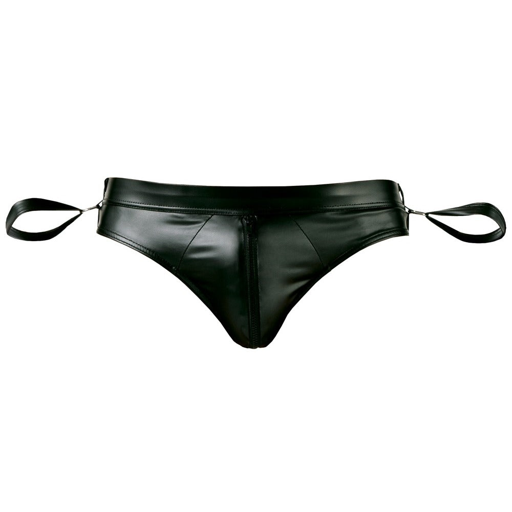 Svenjoyment Black Jock Brief with Handcuffs and Open Back