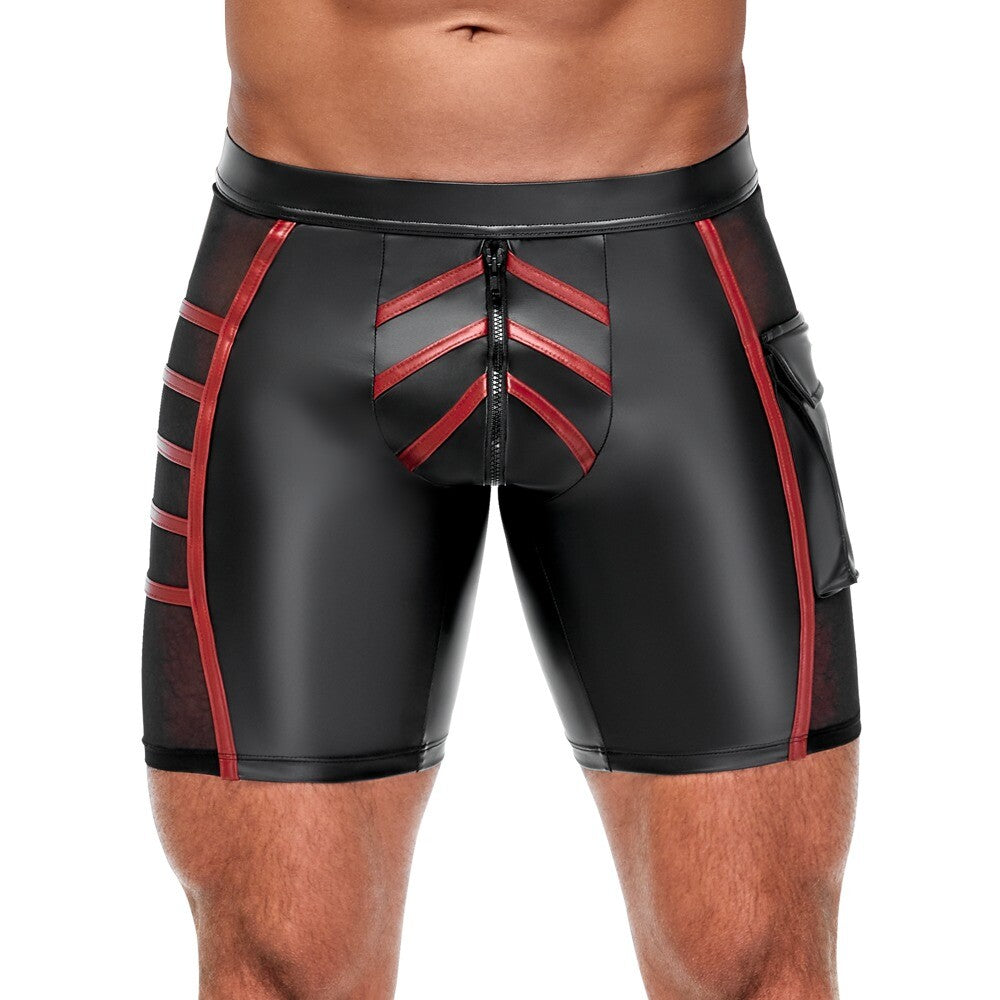 NEK Black Close-Fitting Shorts with Mesh Inserts and Pocket