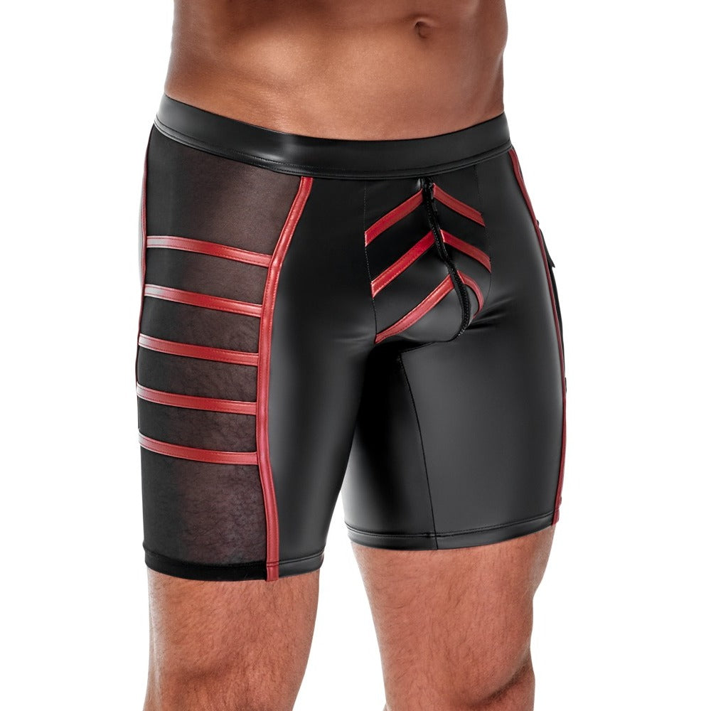 NEK Black Close-Fitting Shorts with Mesh Inserts and Pocket