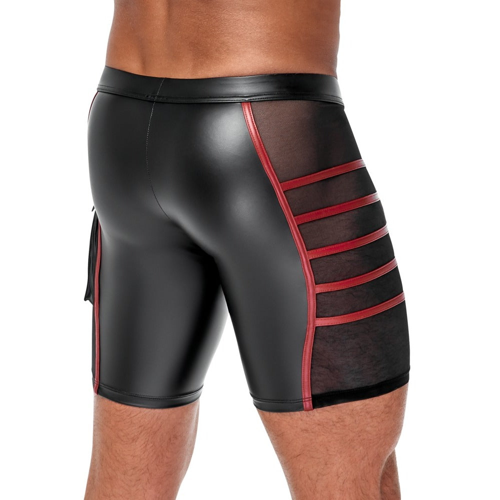 NEK Black Close-Fitting Shorts with Mesh Inserts and Pocket