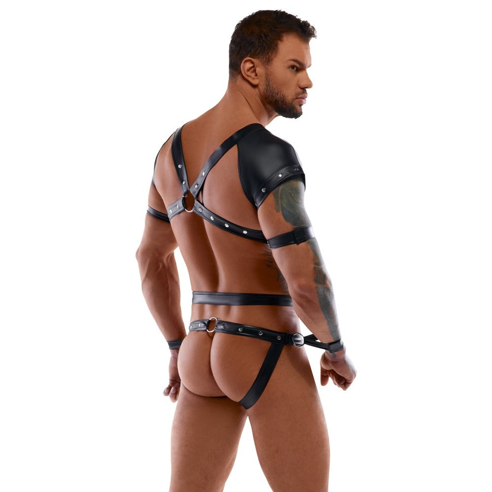 Svenjoyment Black Bondage Restraint Body with Harness