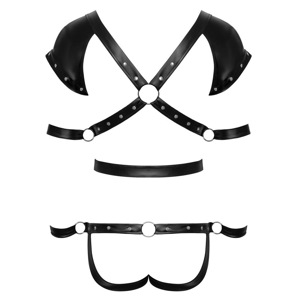 Svenjoyment Black Bondage Restraint Body with Harness