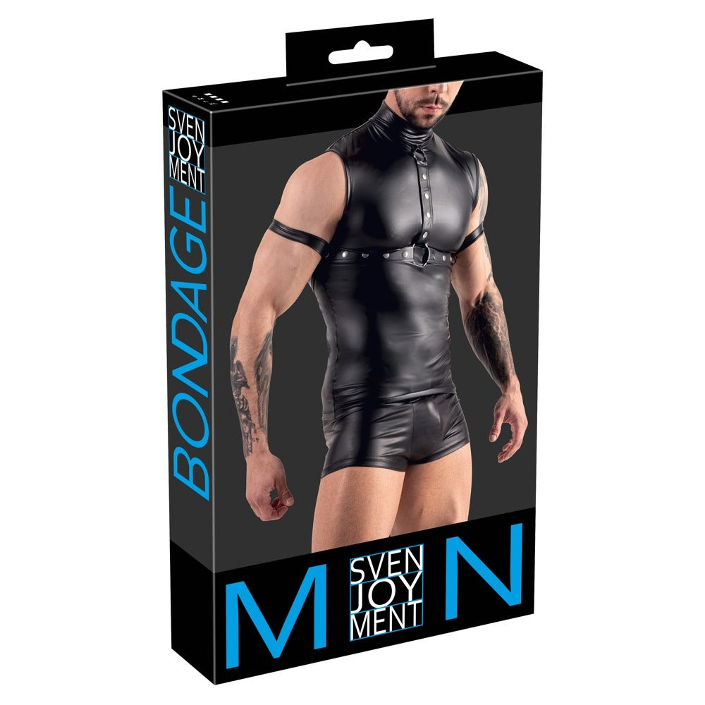 Svenjoyment Black Sleeveless Top with Integrated Harness