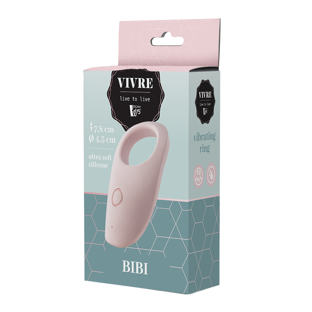 Vivre Chic Pink Vibrating Cockring with Rose Gold Accent