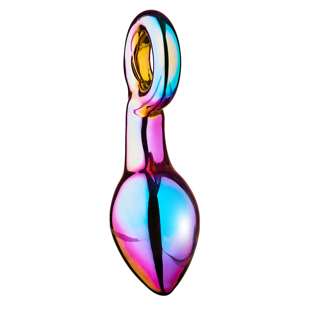 Glamour Glass Iridescent Chunky Ring Plug for Deep Stimulation