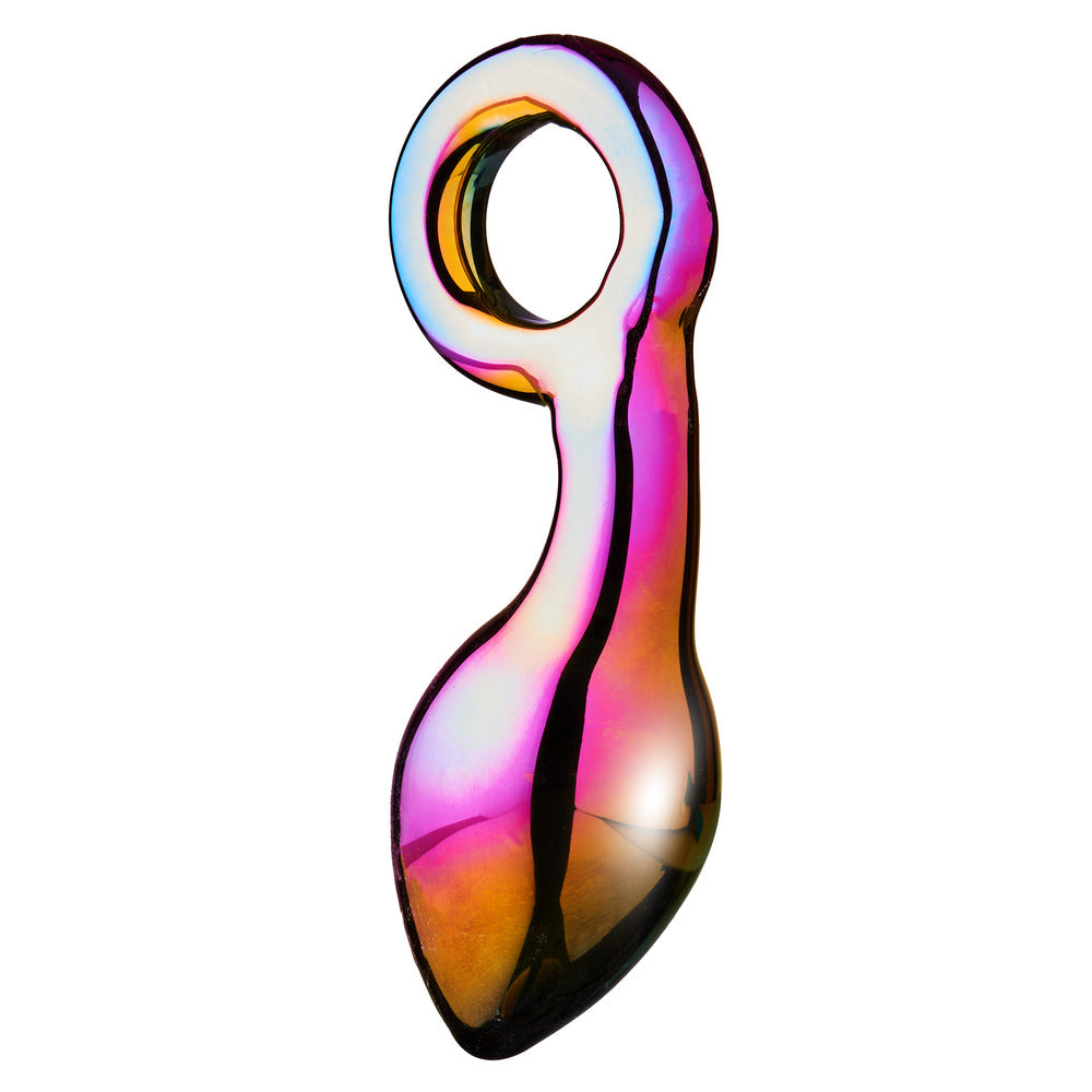 Glamour Glass Iridescent Chunky Ring Plug for Deep Stimulation