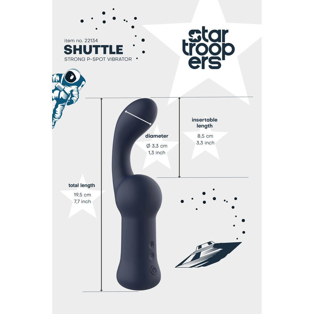 Startroopers Black Strong PSpot Vibe with Ultra-Strong Vibrations