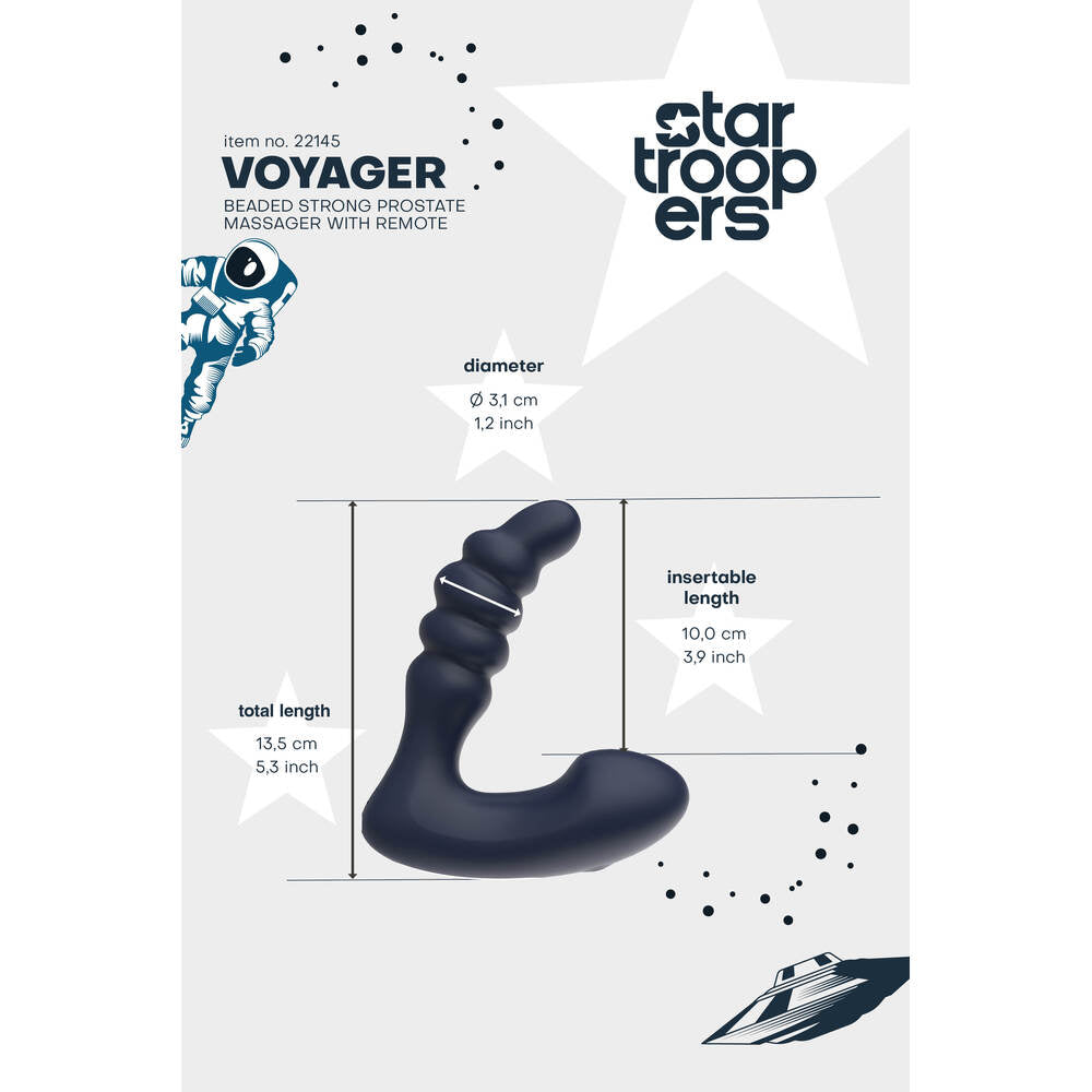 Startroopers Black Voyager Prostate Massager with Remote Control