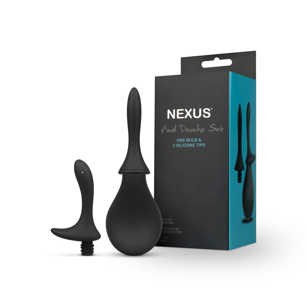 Nexus Black Anal Douche Set with Flexible Nozzles