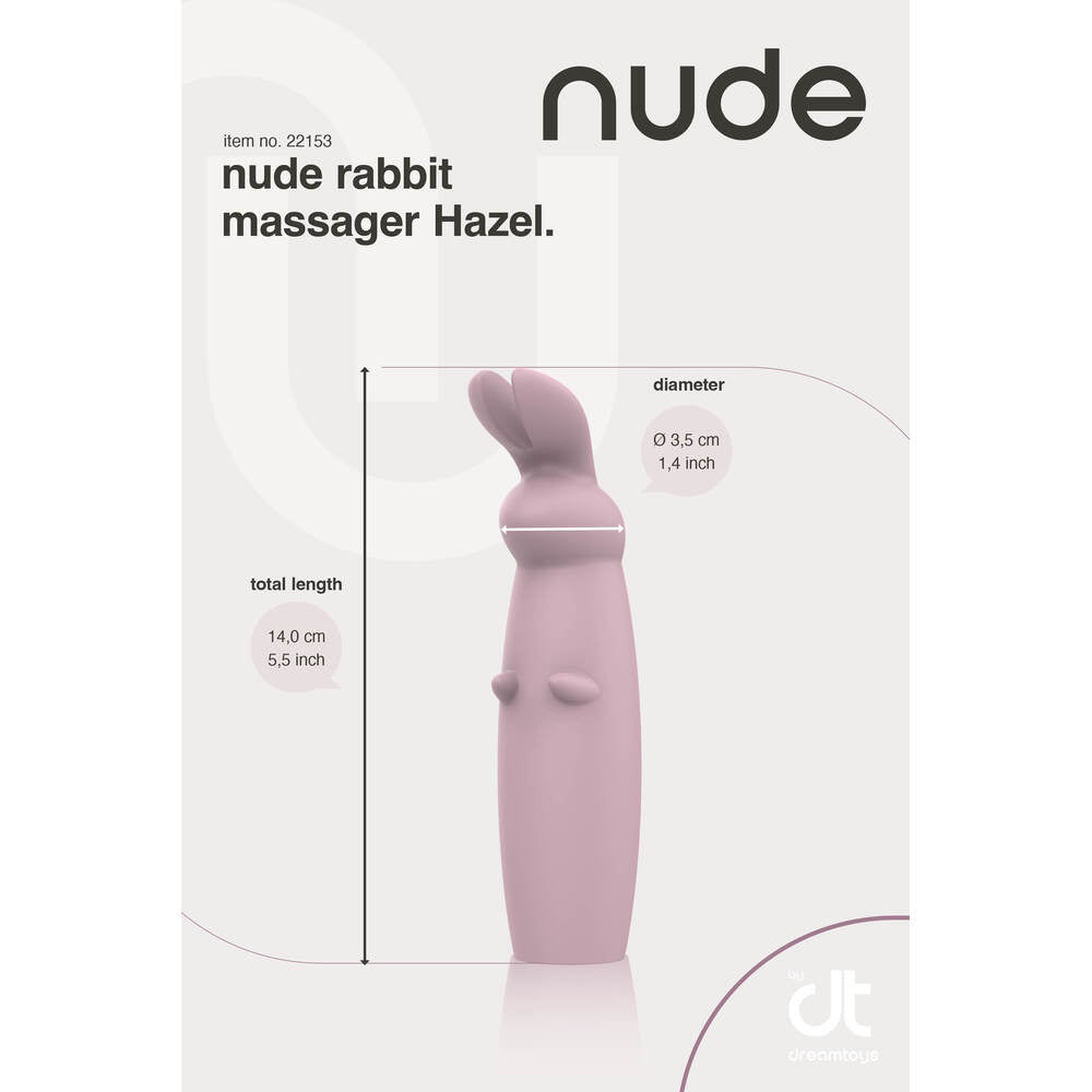 Nude Hazel Pink Silicone Rabbit Massager with 10 Modes
