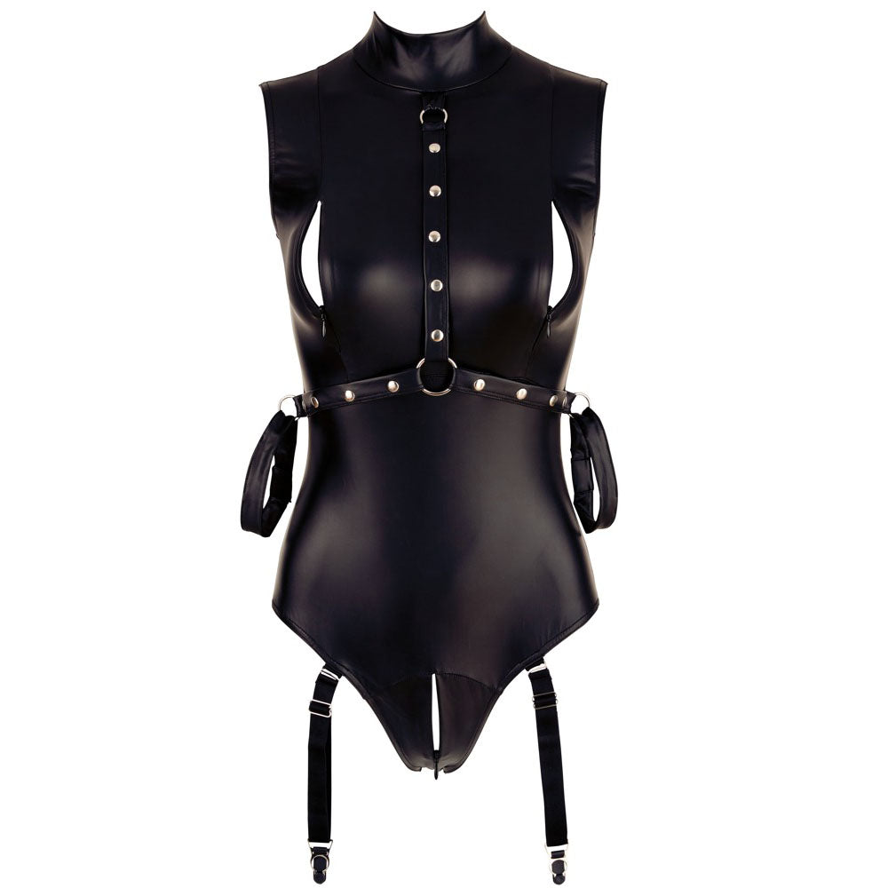 Cottelli Matte Black Bondage Body with Adjustable Straps