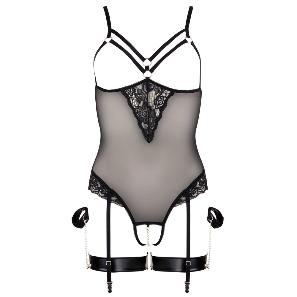 Cottelli Black Bondage Body with Adjustable Straps