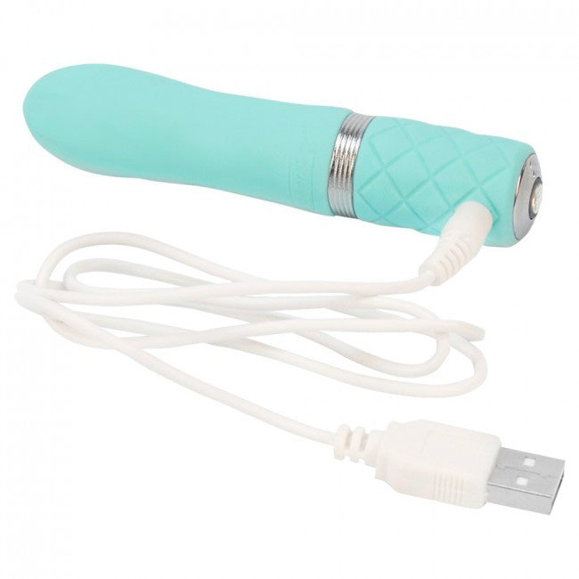 Pillow Talk Teal Flirty Rechargeable Bullet with Swarovski Button