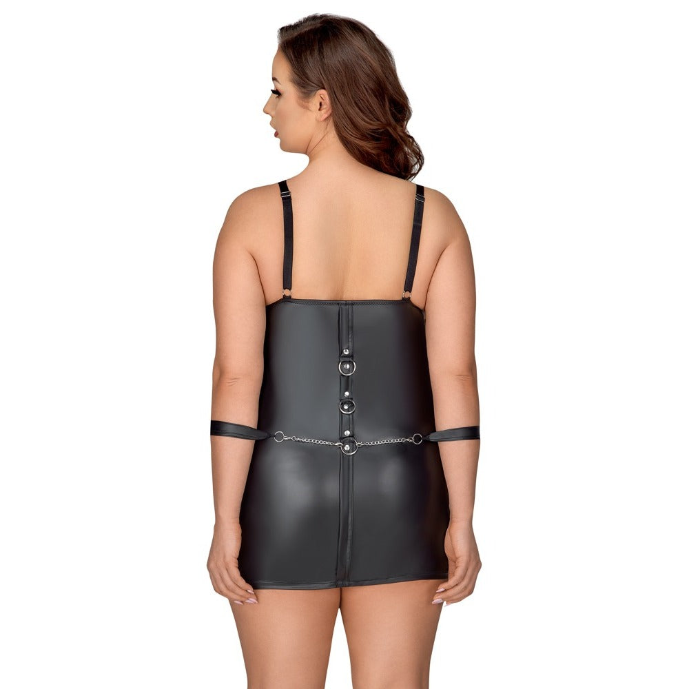Cottelli Curves Black Bondage Plus Dress with Handcuffs
