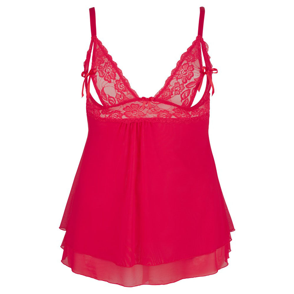 Cottelli Red Plus Size Babydoll with Lace Details