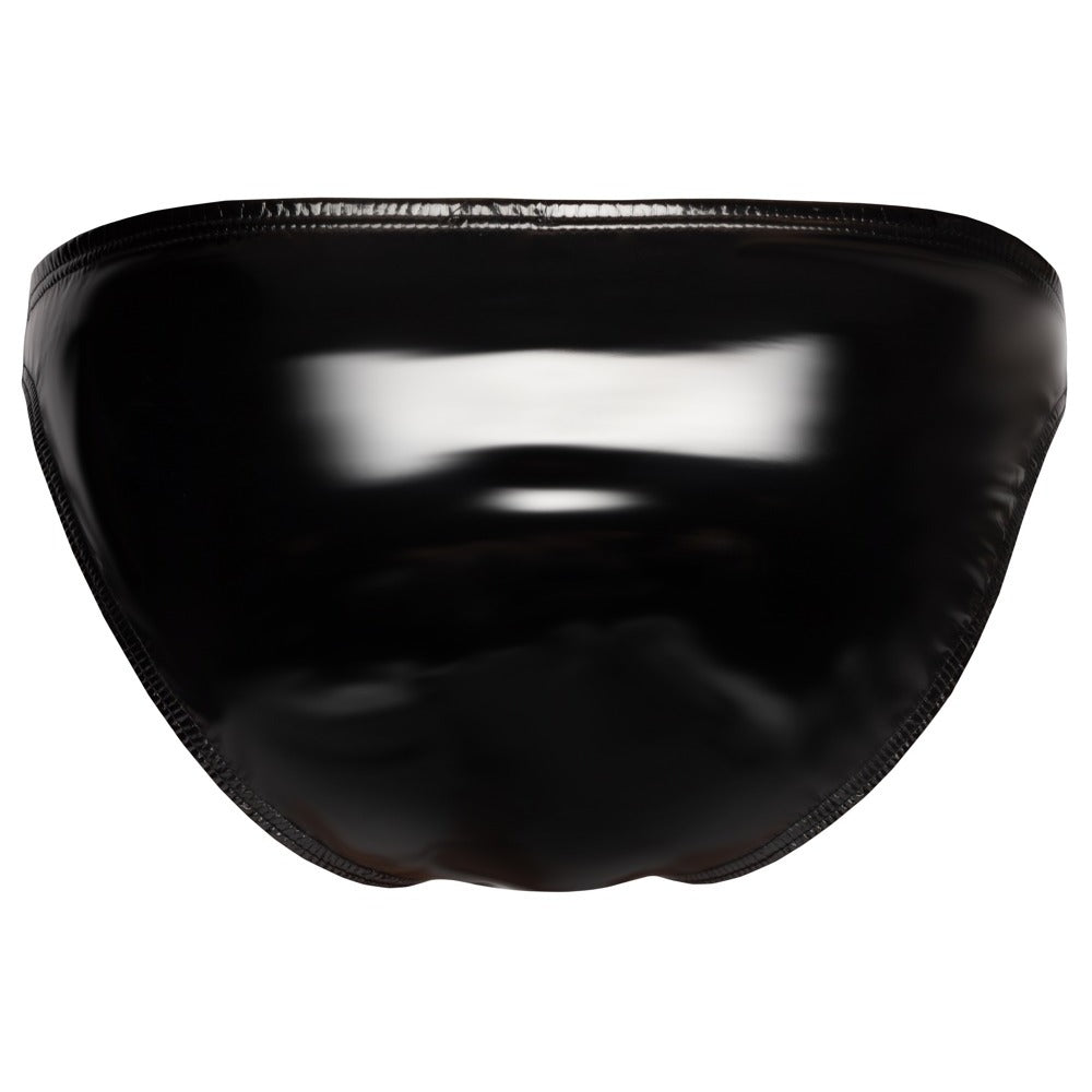 Black Level Vinyl Briefs With Zip in Black back