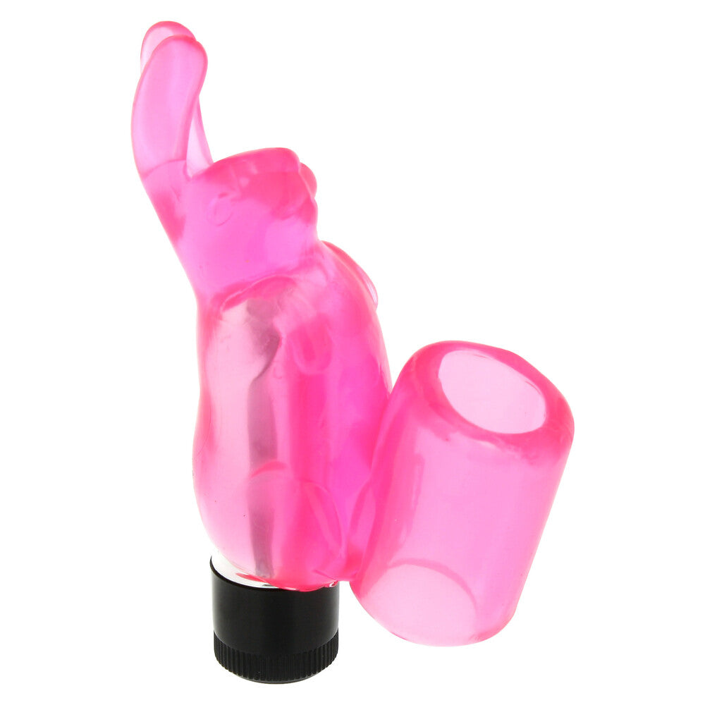 Silicone Pleasure Rabbit Finger Sleeve Vibe Soft Pink