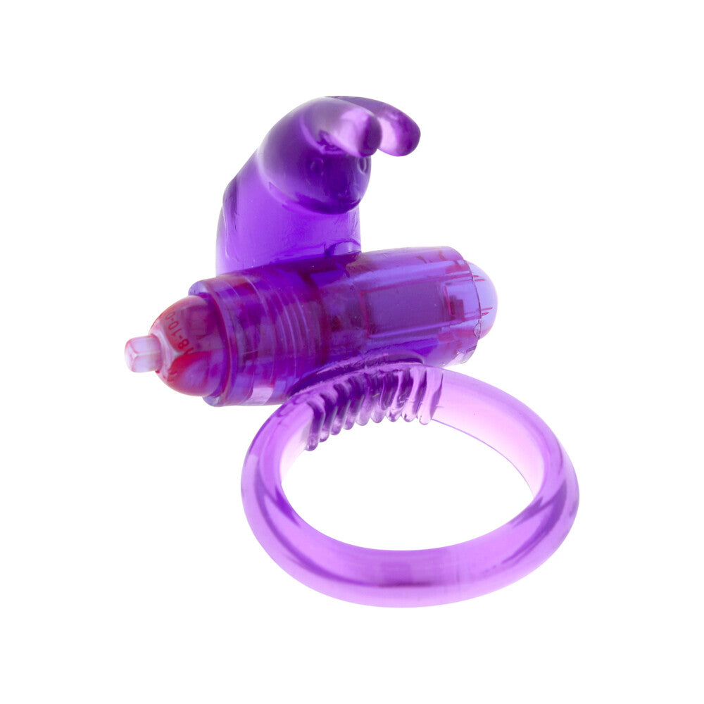 Purple Rabbit Vibrating Cockring