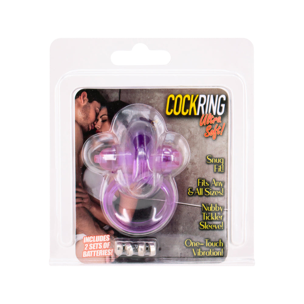 Purple Rabbit Vibrating Cockring